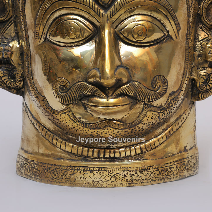 Handcrafted Brass Shiva Mukhlingam Face Sculpture