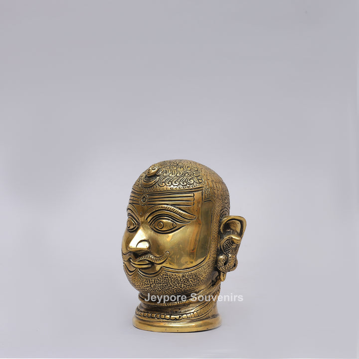 Handcrafted Brass Shiva Mukhlingam with Polished Golden Finish