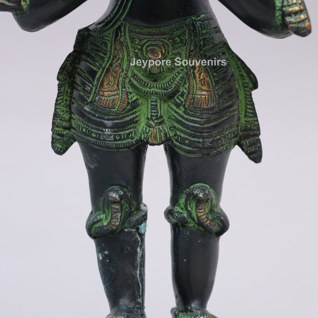 Handcrafted Brass Standing Lord Garuda Statue with Open Wings