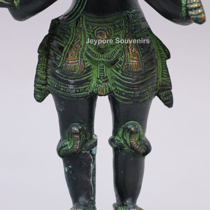 Handcrafted Brass Standing Lord Garuda Statue with Open Wings