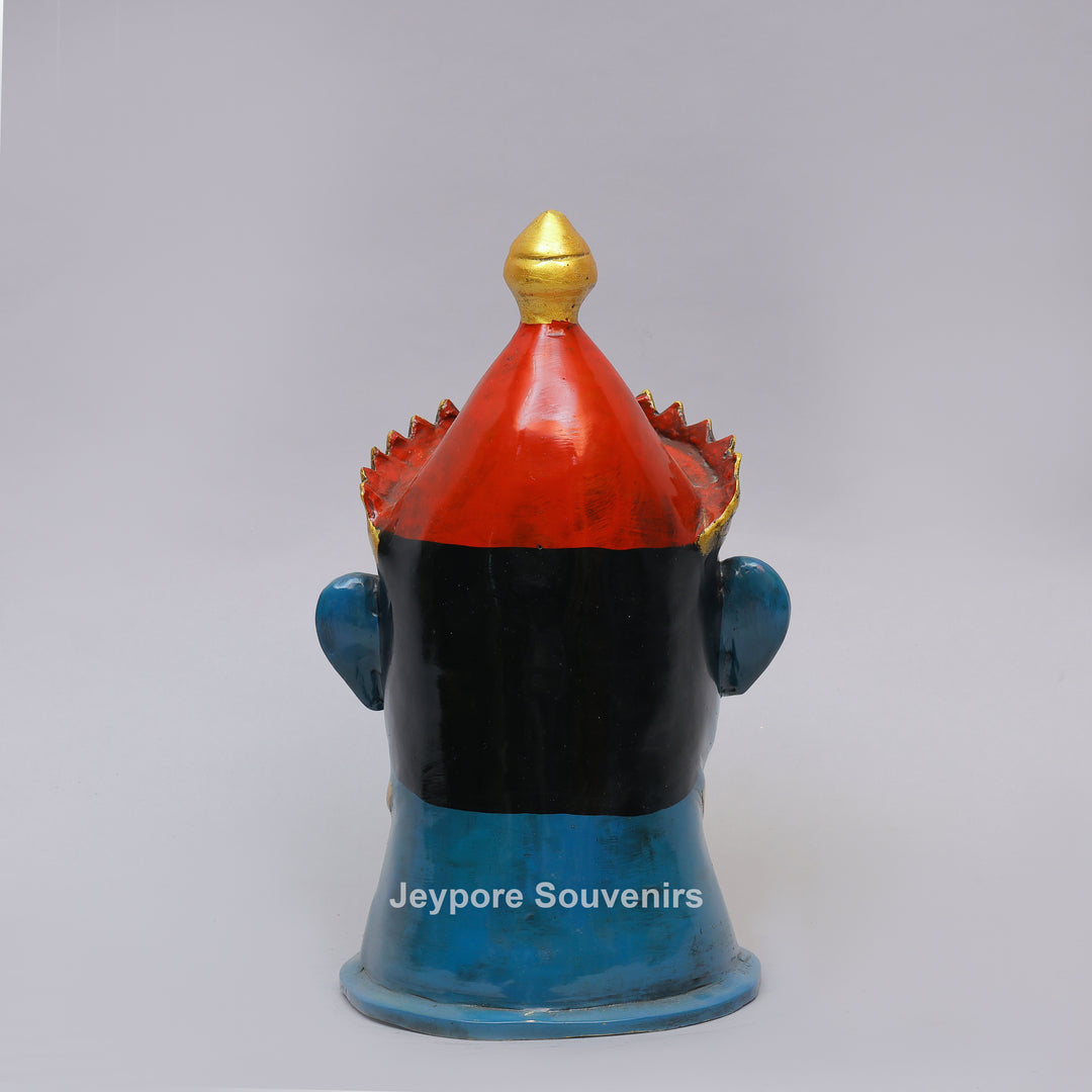 Handcrafted Blue Brass Lord Shiva Mukhalingam Face Sculpture