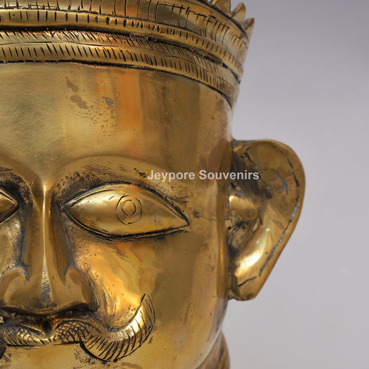 Handcrafted Brass Lord Shiva Mukhalingam Sculpture