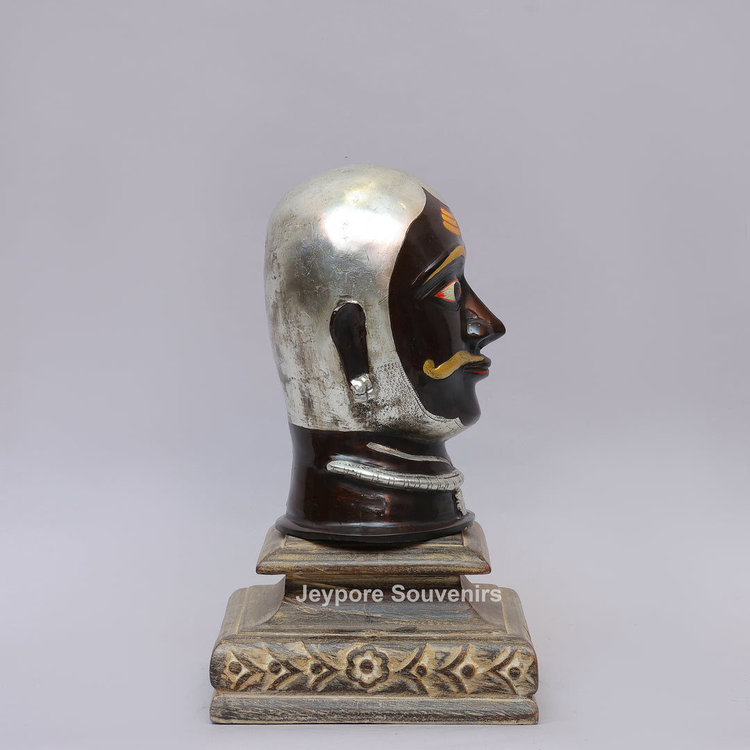Handcrafted Brass Lord Shiva Mukhalingam Face Sculpture