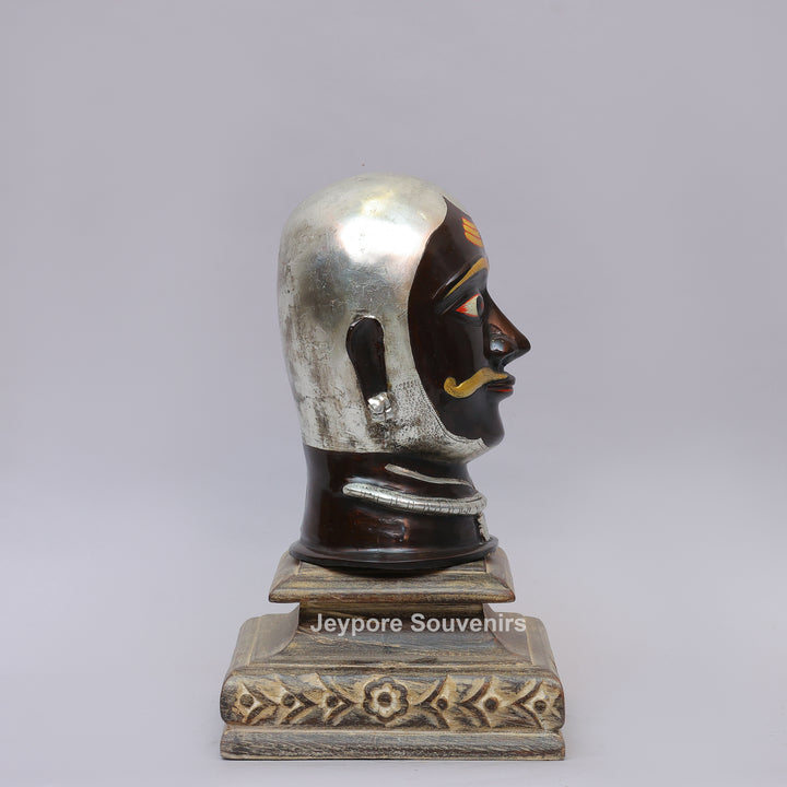 Handcrafted Brass Lord Shiva Mukhalingam Face Sculpture