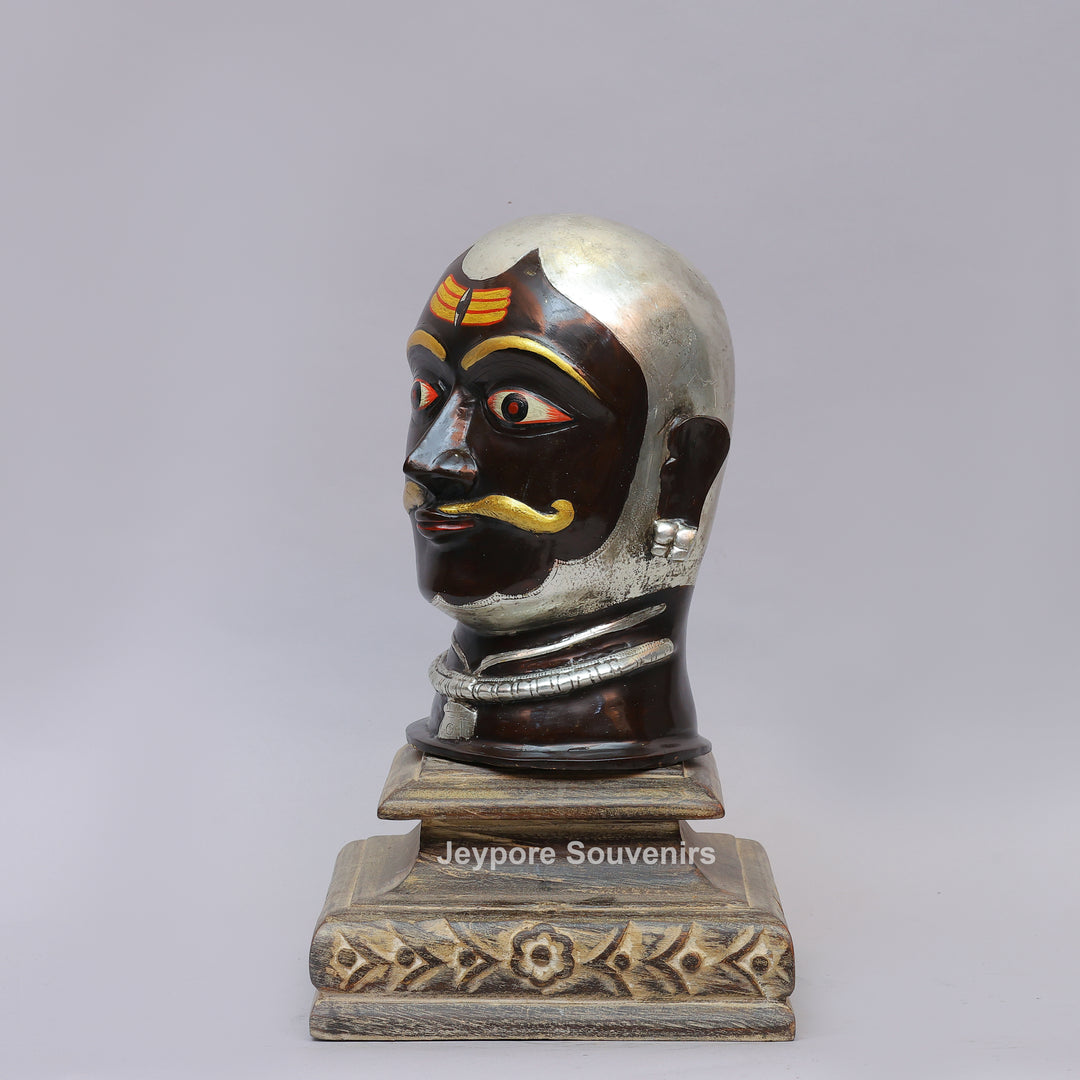 Handcrafted Brass Lord Shiva Mukhalingam Face Sculpture