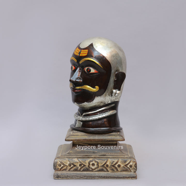 Handcrafted Brass Lord Shiva Mukhalingam Face Sculpture