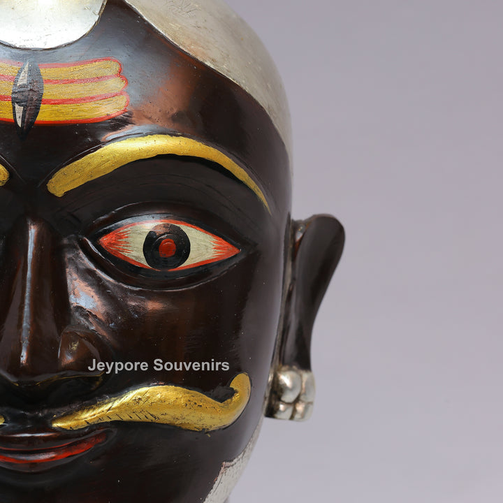 Handcrafted Brass Lord Shiva Mukhalingam Face Sculpture