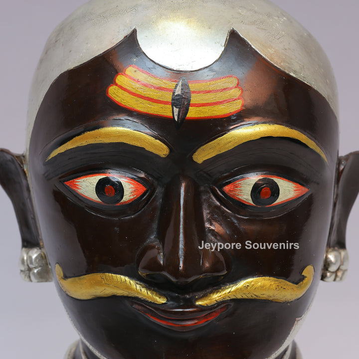 Handcrafted Brass Lord Shiva Mukhalingam Face Sculpture