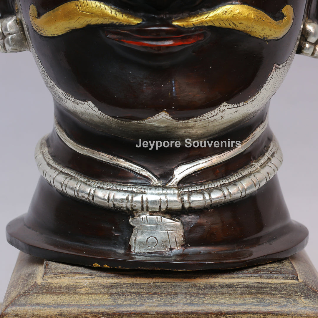 Handcrafted Brass Lord Shiva Mukhalingam Face Sculpture