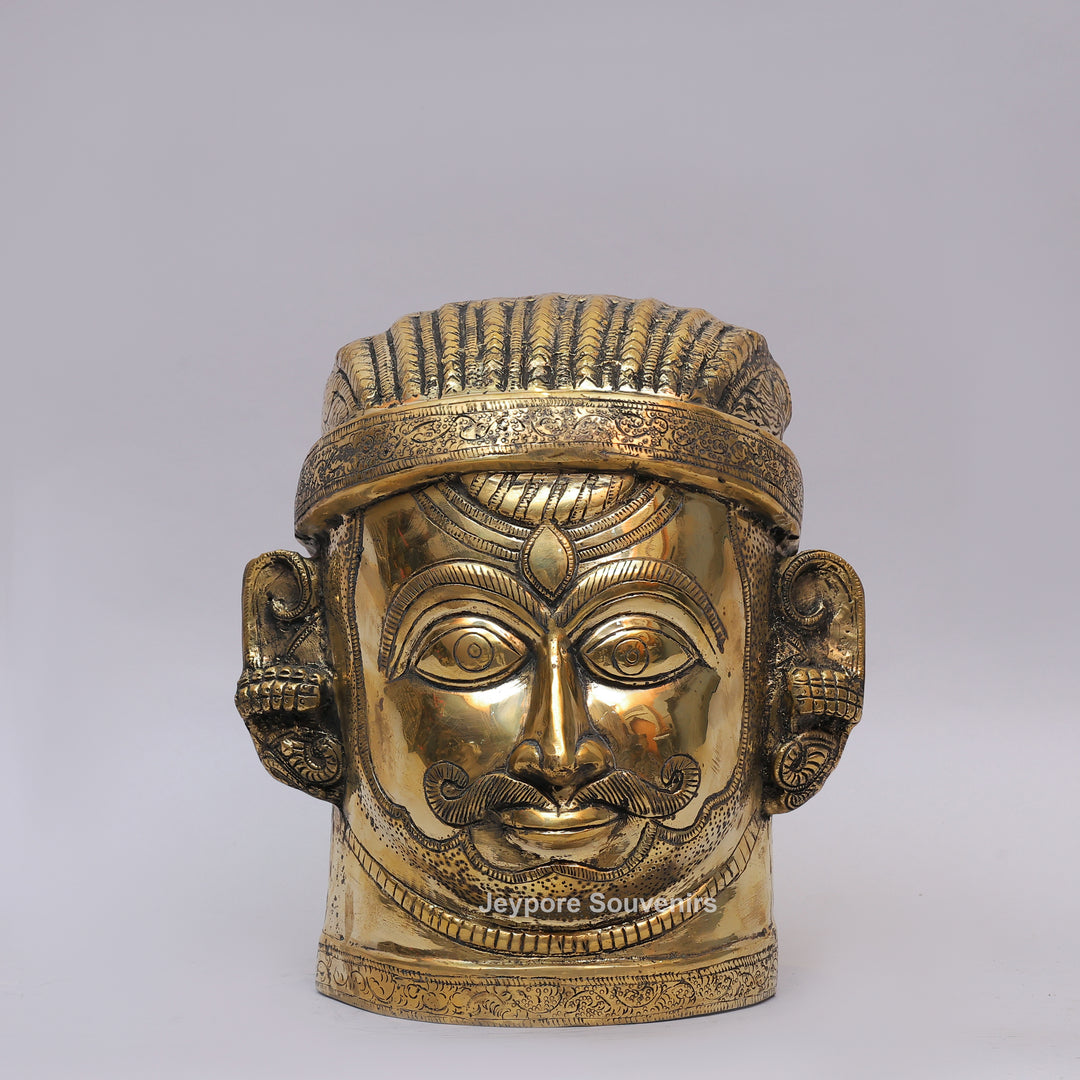 Handcrafted Brass Lord Shiva Face Mukhalingam Sculpture