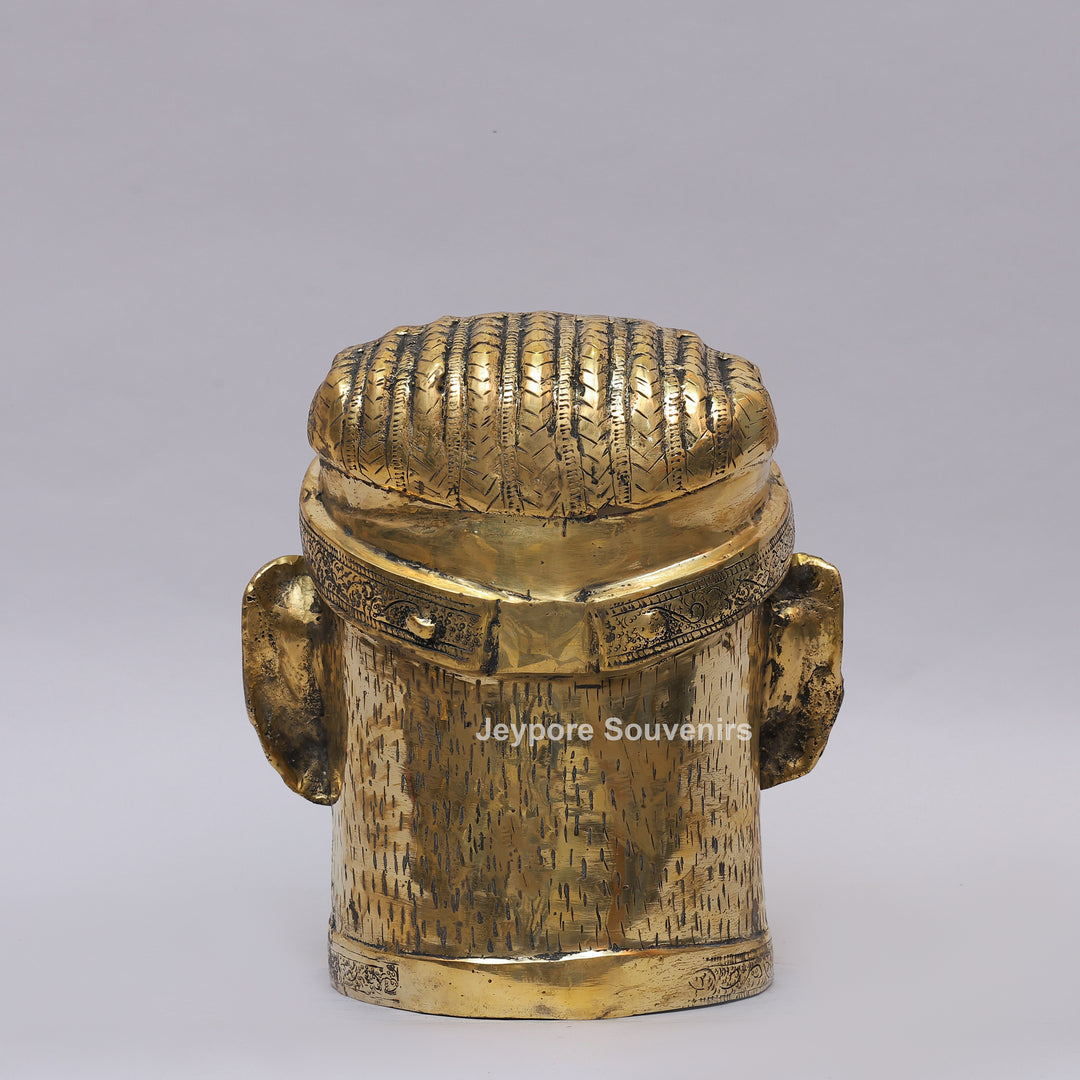 Handcrafted Brass Lord Shiva Face Mukhalingam Sculpture
