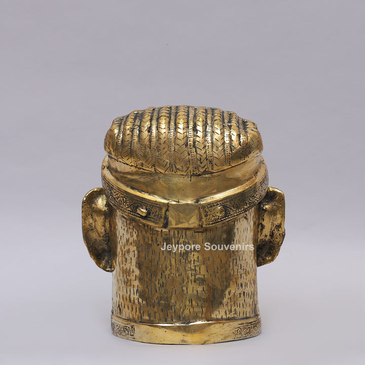 Handcrafted Brass Lord Shiva Face Mukhalingam Sculpture