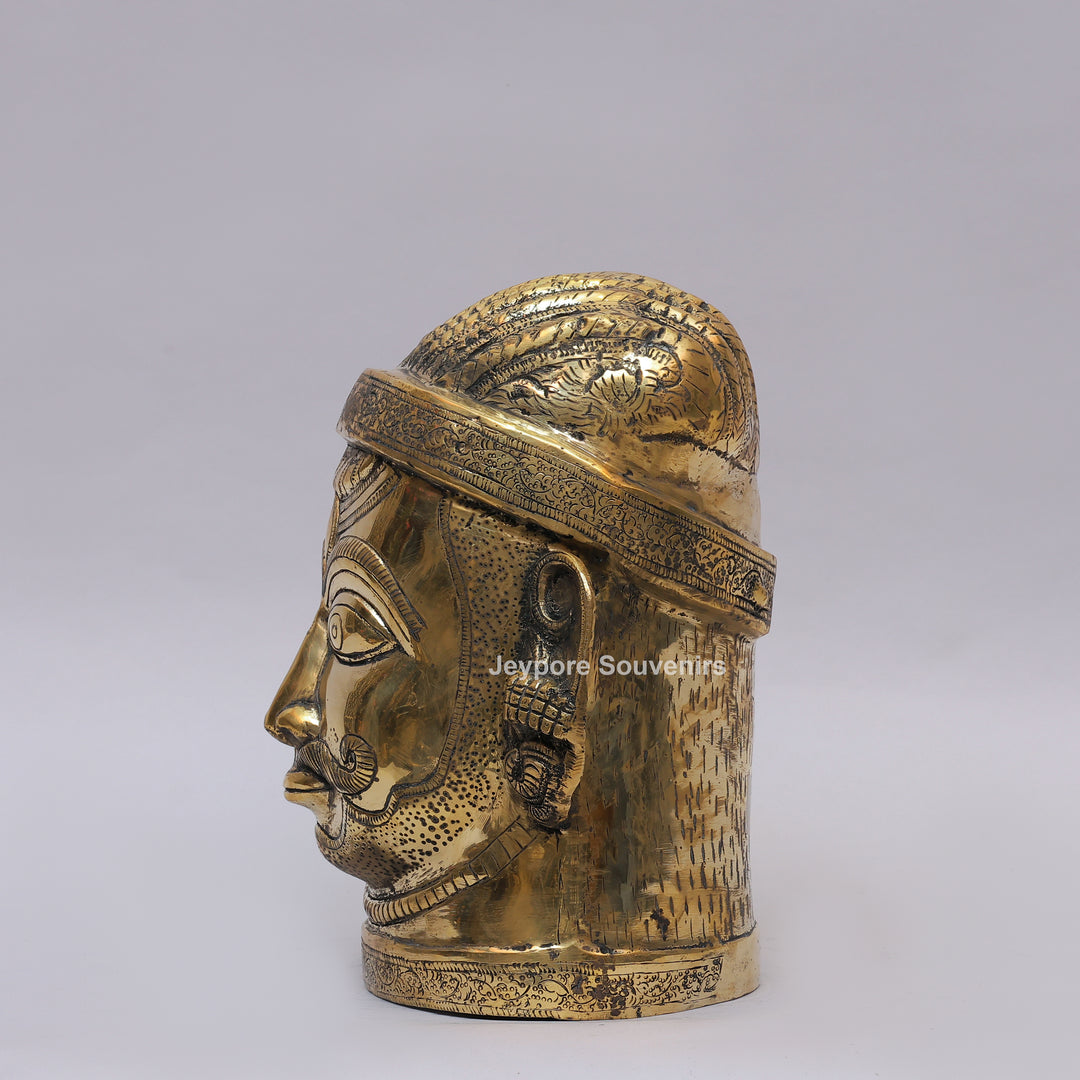Handcrafted Brass Lord Shiva Face Mukhalingam Sculpture