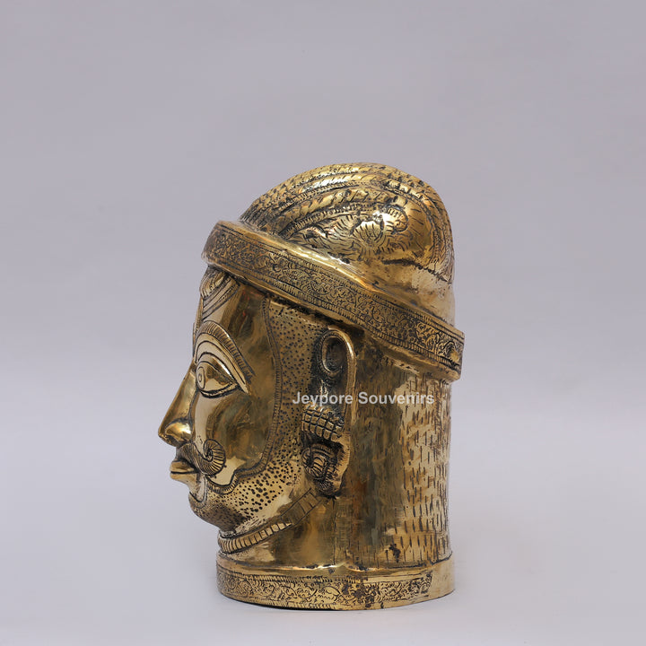 Handcrafted Brass Lord Shiva Face Mukhalingam Sculpture