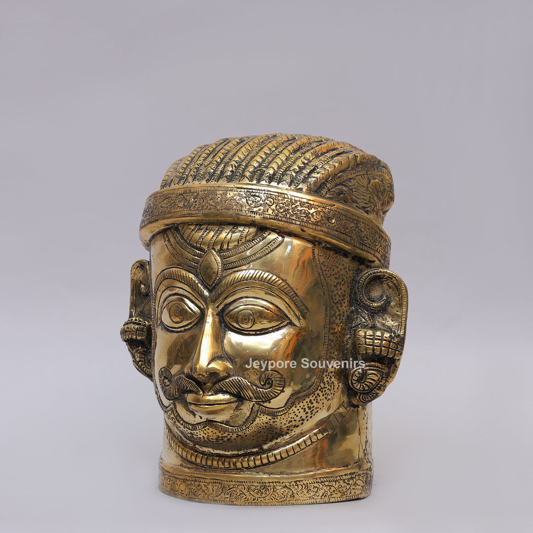 Handcrafted Brass Lord Shiva Face Mukhalingam Sculpture