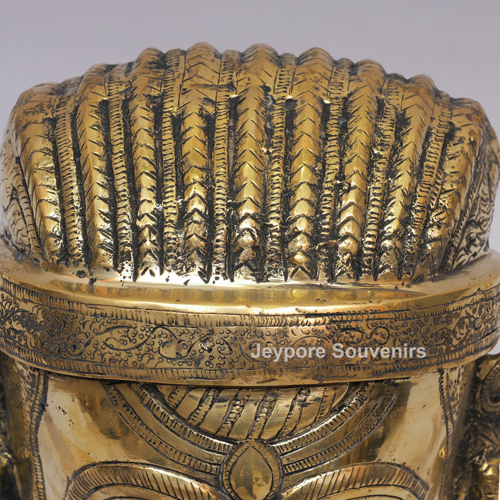 Handcrafted Brass Lord Shiva Face Mukhalingam Sculpture