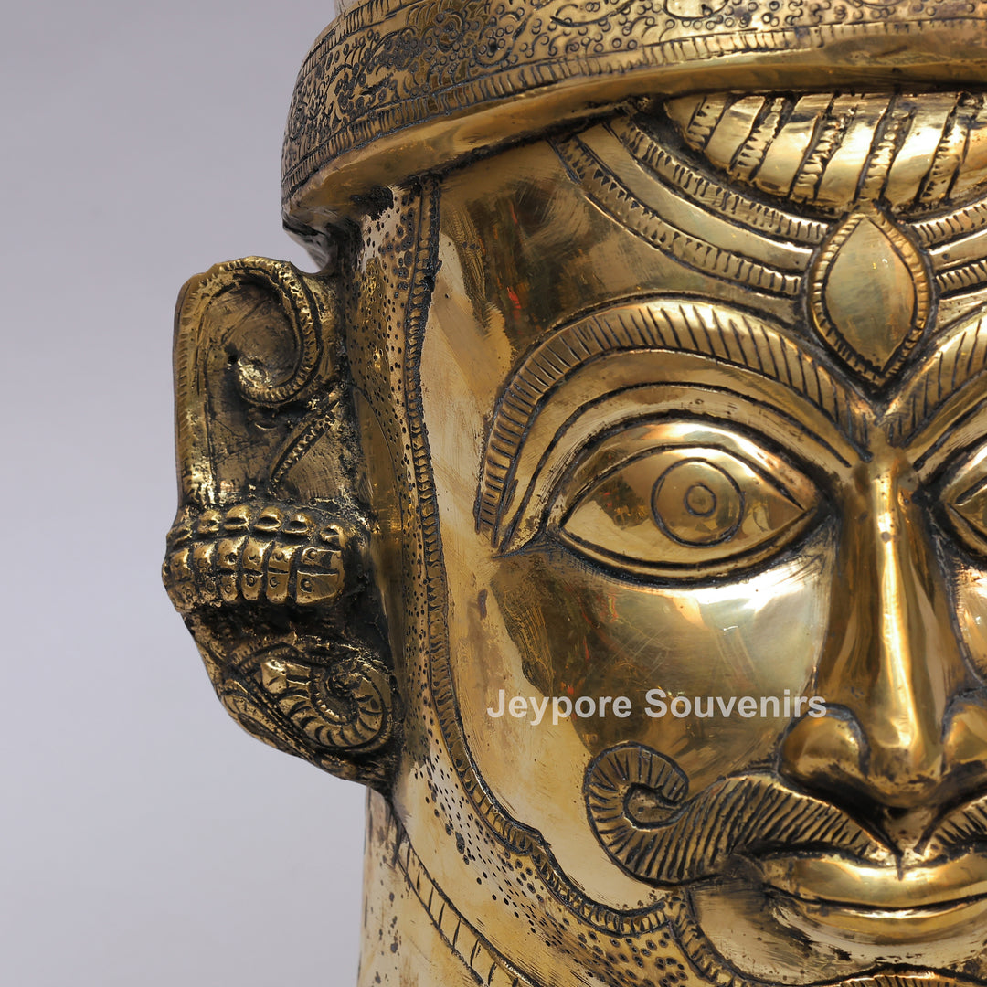 Handcrafted Brass Lord Shiva Face Mukhalingam Sculpture