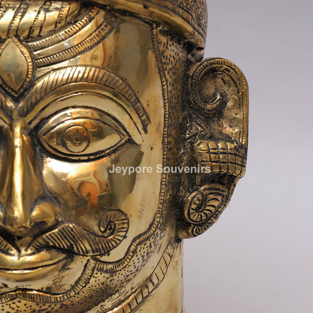 Handcrafted Brass Lord Shiva Face Mukhalingam Sculpture