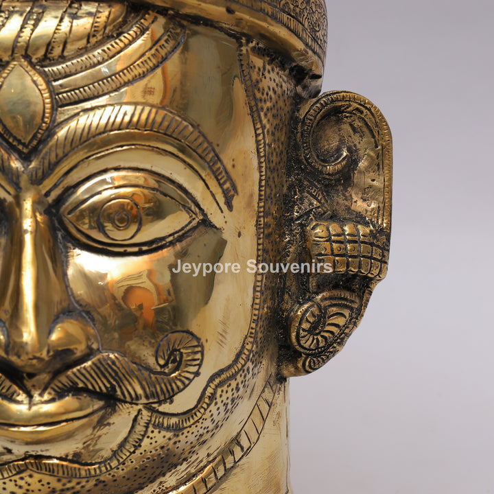 Handcrafted Brass Lord Shiva Face Mukhalingam Sculpture