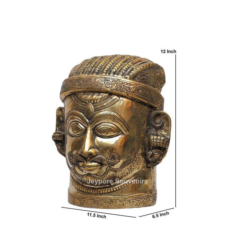 Handcrafted Brass Lord Shiva Face Mukhalingam Sculpture