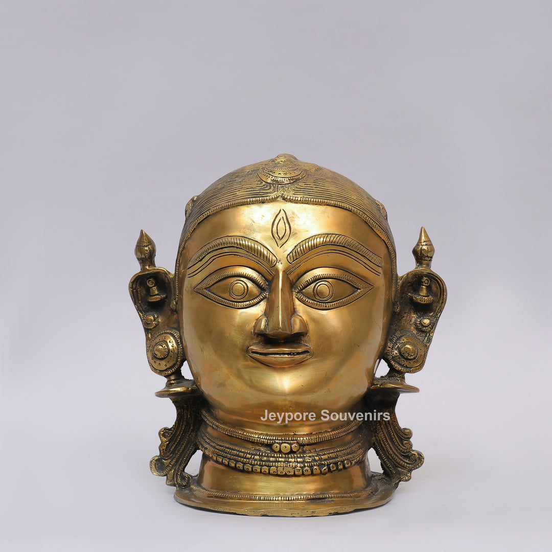 Handcrafted Brass Gauri (Goddess Parvati) Head Sculpture