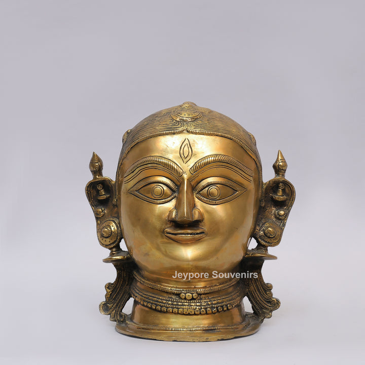 Handcrafted Brass Gauri (Goddess Parvati) Head Sculpture