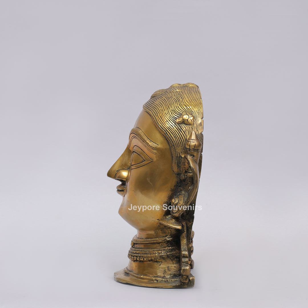 Handcrafted Brass Gauri (Goddess Parvati) Head Sculpture