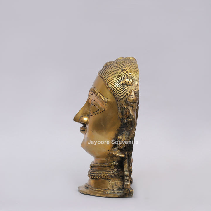 Handcrafted Brass Gauri (Goddess Parvati) Head Sculpture