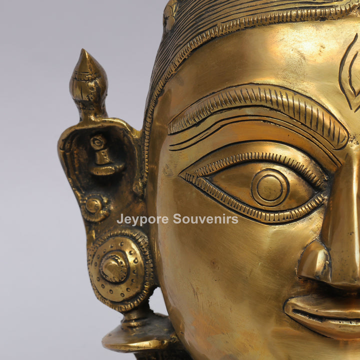 Handcrafted Brass Gauri (Goddess Parvati) Head Sculpture