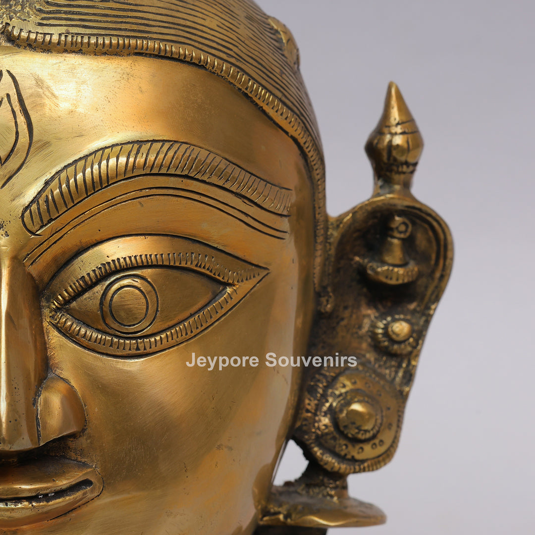 Handcrafted Brass Gauri (Goddess Parvati) Head Sculpture