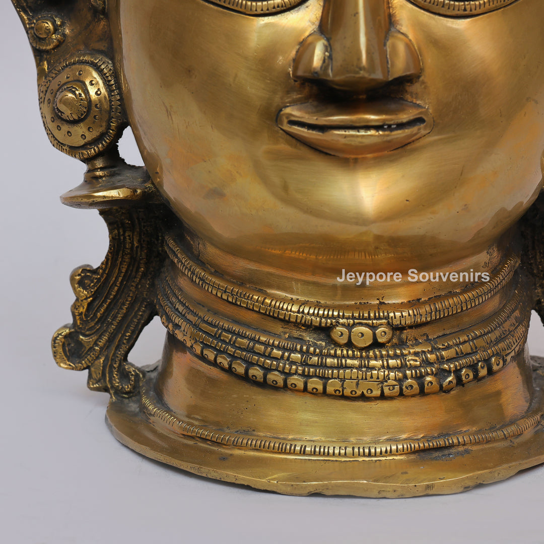 Handcrafted Brass Gauri (Goddess Parvati) Head Sculpture