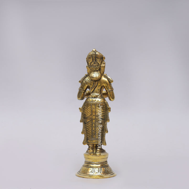 Handcrafted Brass Standing Deepalakshmi Diya Statue