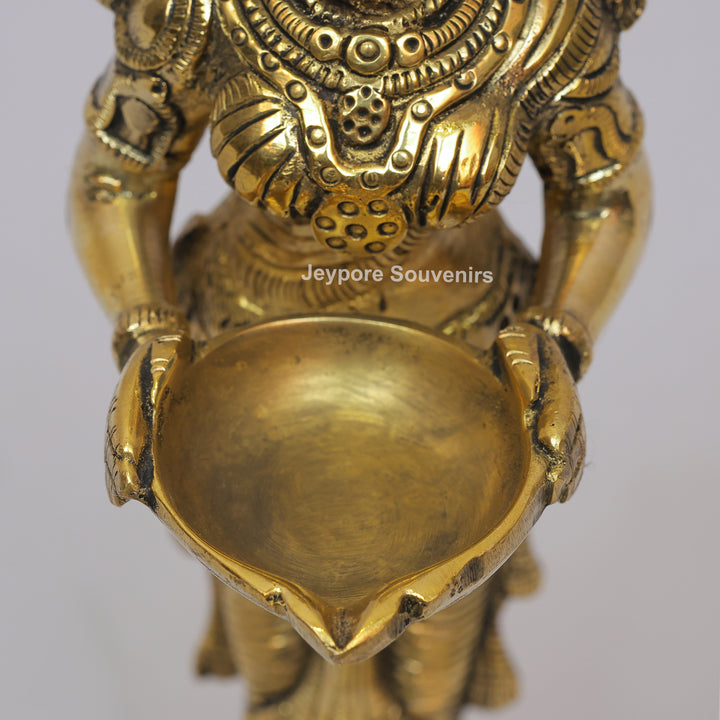 Handcrafted Brass Standing Deepalakshmi Diya Statue