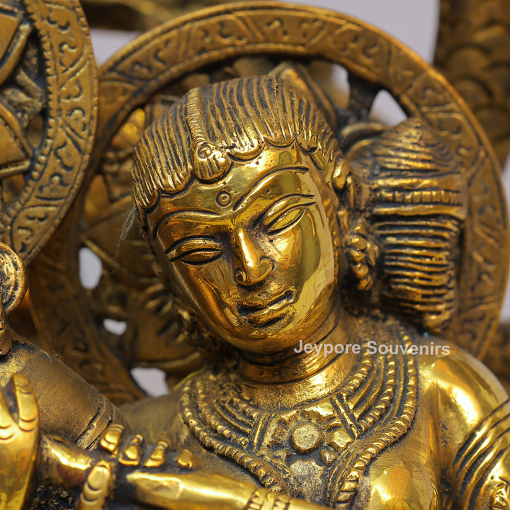 Handcrafted Solid Brass Radha Krishna Statue Under Tree