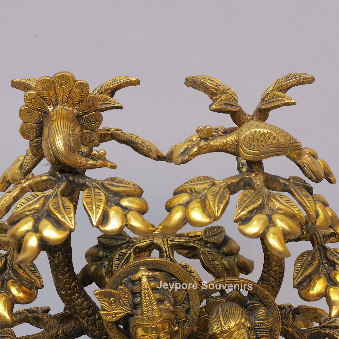 Handcrafted Solid Brass Radha Krishna Statue Under Tree