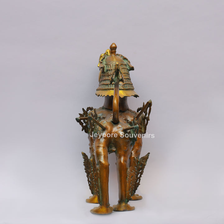 Handcrafted Brass Himalayan Tibetan Snow Lion Statue