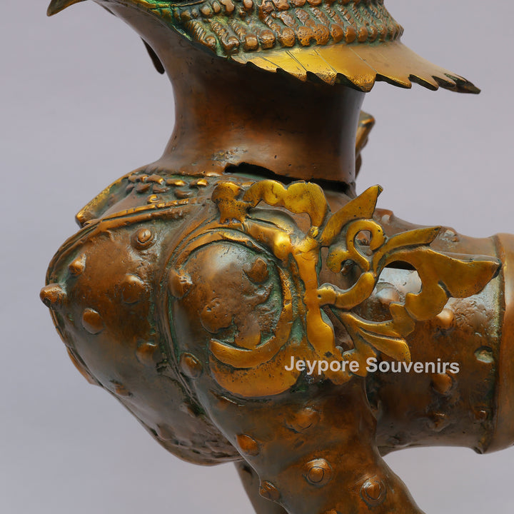Handcrafted Brass Himalayan Tibetan Snow Lion Statue