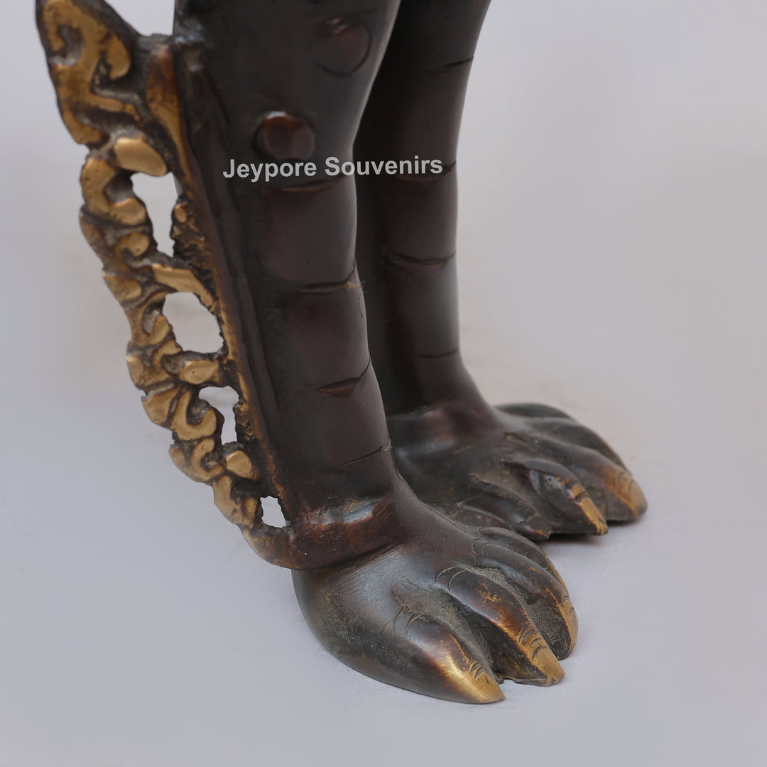 Antique Brass Himalayan Tibetan Snow Lion Statue