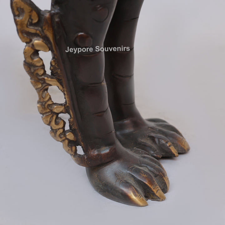 Antique Brass Himalayan Tibetan Snow Lion Statue