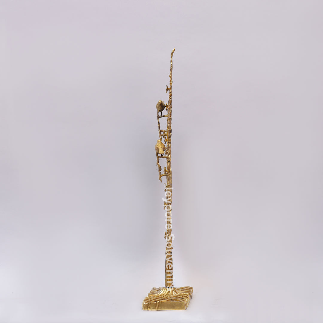 Nature-Inspired Decorative Brass Tree of Life Sculpture
