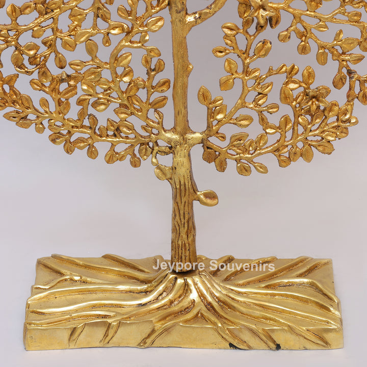 Nature-Inspired Decorative Brass Tree of Life Sculpture