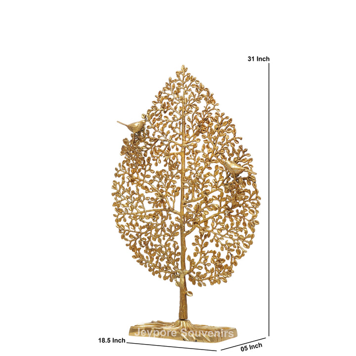 Nature-Inspired Decorative Brass Tree of Life Sculpture