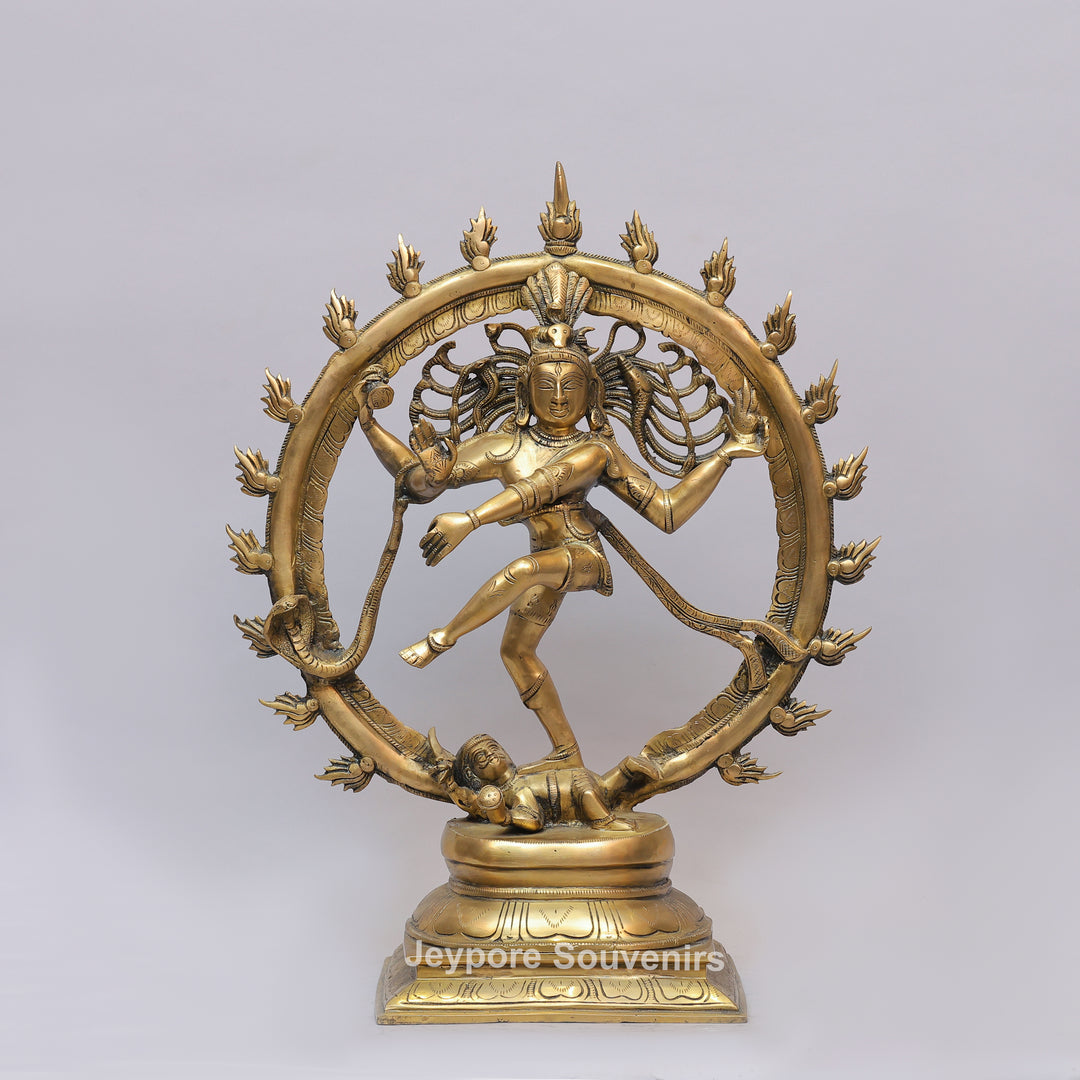 Handcrafted Brass Nataraja Statue with Flaming Arch