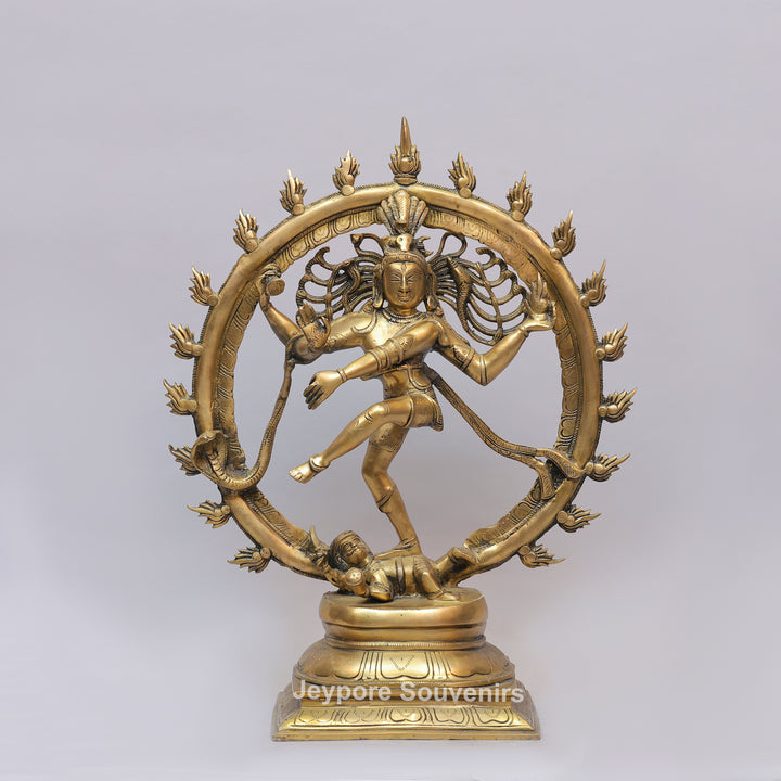 Handcrafted Brass Nataraja Statue with Flaming Arch