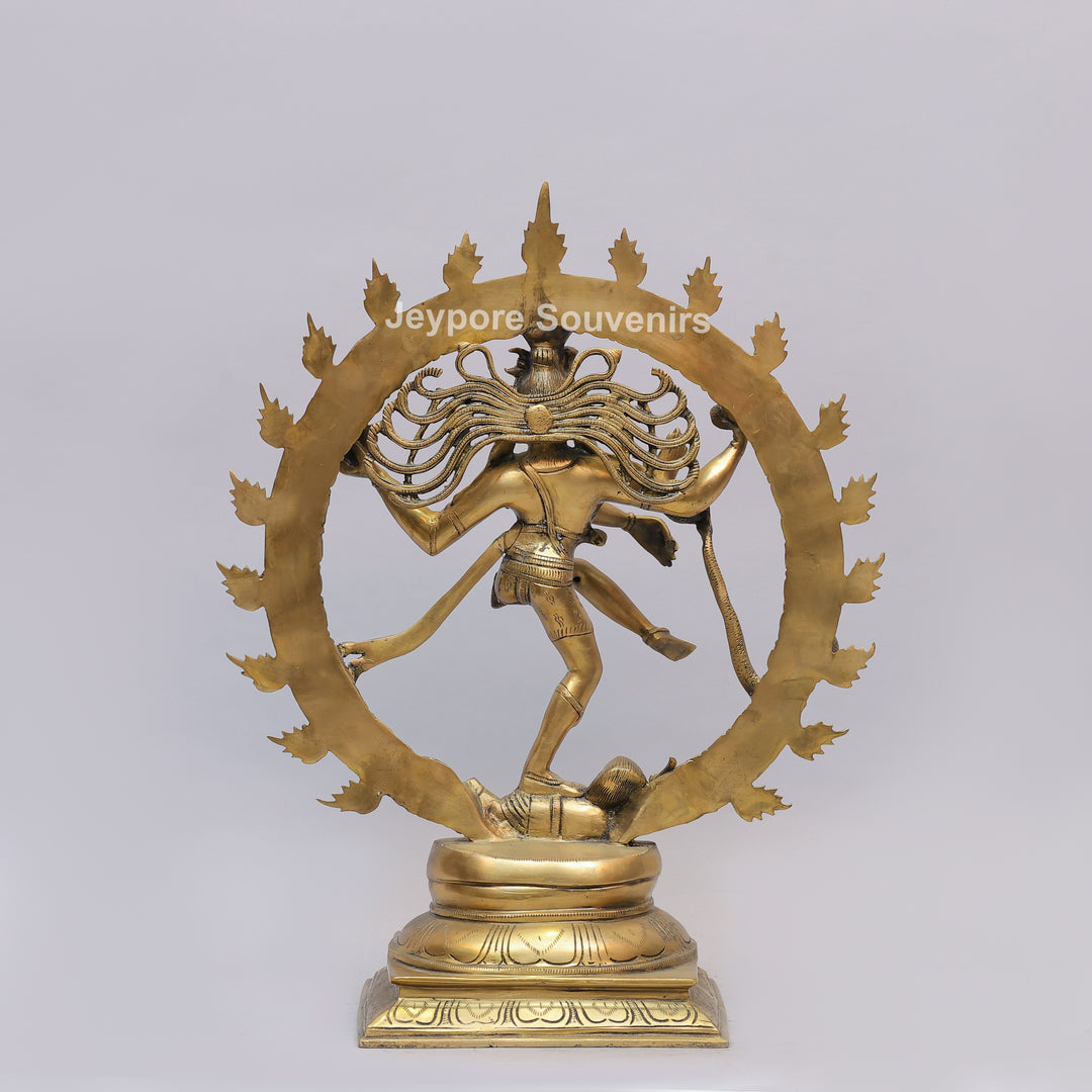 Handcrafted Brass Nataraja Statue with Flaming Arch