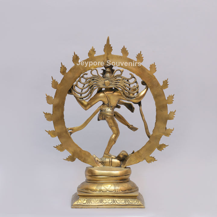 Handcrafted Brass Nataraja Statue with Flaming Arch