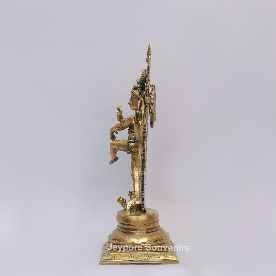 Handcrafted Brass Nataraja Statue with Flaming Arch