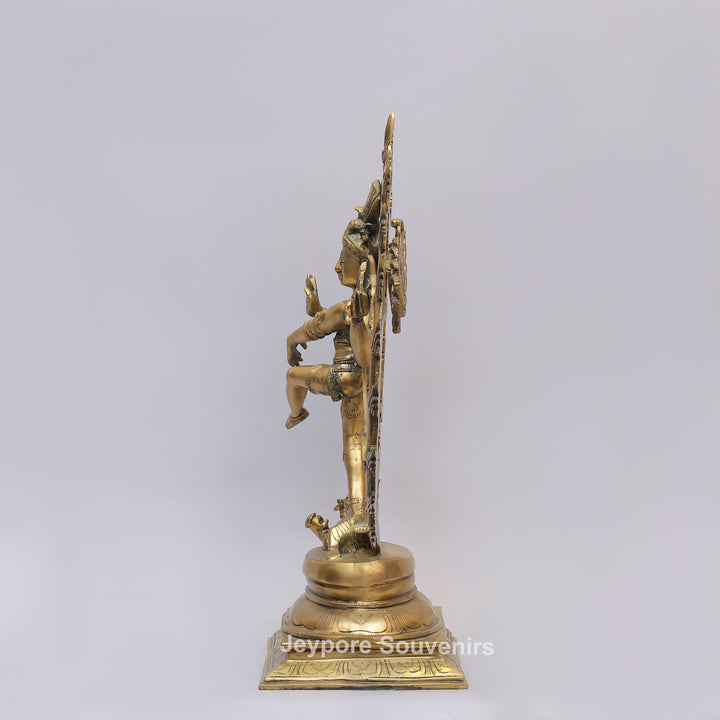 Handcrafted Brass Nataraja Statue with Flaming Arch