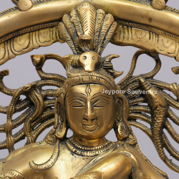 Handcrafted Brass Nataraja Statue with Flaming Arch