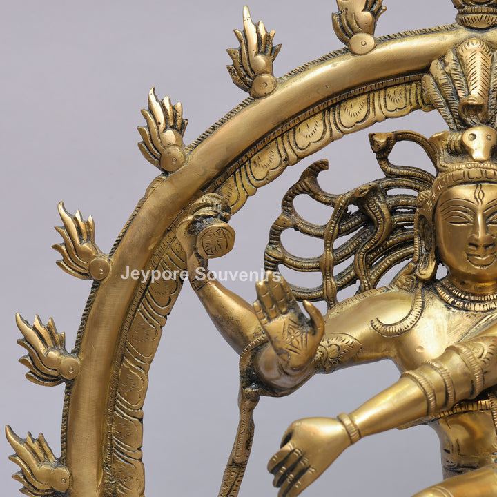 Handcrafted Brass Nataraja Statue with Flaming Arch